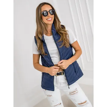 Dámská vesta Tmavě modrá dámská prošívaná vesta Bolf 16M9063 - S