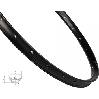 Ráfek na kolo MACH 1 ráfek MACH1 TRUCKY 30 DISC 622x30, 28 děr, černý Varianta: materiál: hliník, počet děr: 28 děr, rozměr: 29 palců, typ brzdy: disková, typ ráfku: pláštový