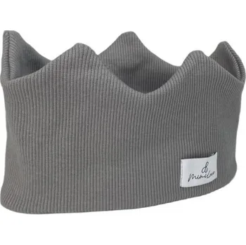 Čelenka Bavlněná čelenka Korunka Mimilove - Tmavě šedá 6-12 měsíců
