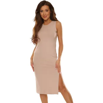 Dámské šaty De Lafense Dámské šaty DeLafense 707 Freya béžové XXL Béžová