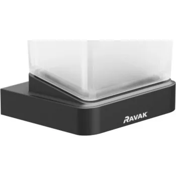 RAVAK Držák skleniček Ravak 10° s pohárkem, matné sklo/černá, X07P557 X07P557