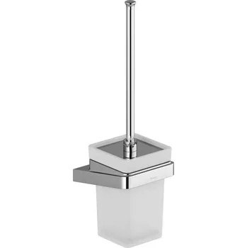 WC štětka RAVAK WC štětka Ravak 10° s držákem a nádobkou, matné sklo/chrom, X07P330 X07P330