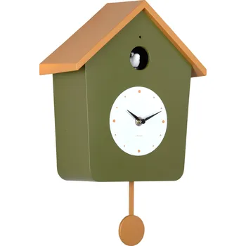 Hodiny Karlsson, Nástěnné hodiny s kukačkou Cuckoo Light, tmavě zelené - Formadore