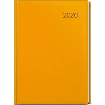 Diář BALOUŠEK TISK David Vivella denní 2026, okrový, A5, 14,3 × 20,5 cm