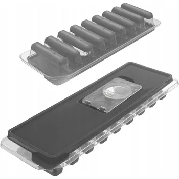 Tvořítko na led Forma na ledové kostky silikonová s víkem 26,5x9,5 cm