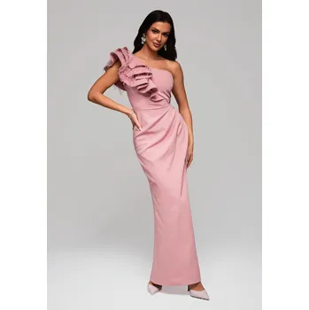 Dámské šaty Večerní šaty LA-OM-DLR005 Regular Fit Barva: Růžová, Velikost: XL