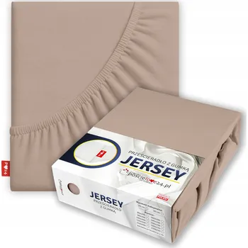 Prostěradlo Prostěradlo JERSEY 100x200 s Gumou Hrubá Bavlna PREMIUM Boční strana 30 cm Cafe