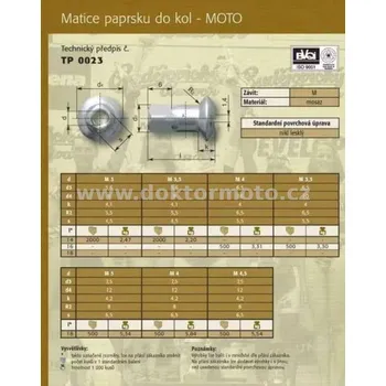 Matice Matice paprsku M3,5-16 ( UNI ) surová