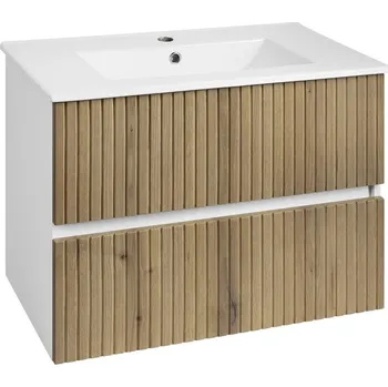 Koupelnový nábytek PANEDA STRIP umyvadlová skříňka 74,5x55x45,2cm, dub emporio