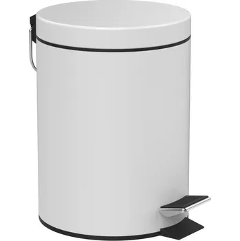 Dávkovač mýdla SIMPLE LINE odpadkový koš kulatý 5l, bílá mat