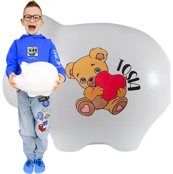 Pokladnička Velké keramické prasátko pokladnička se jménem, nerozbitné, pro děti XXL