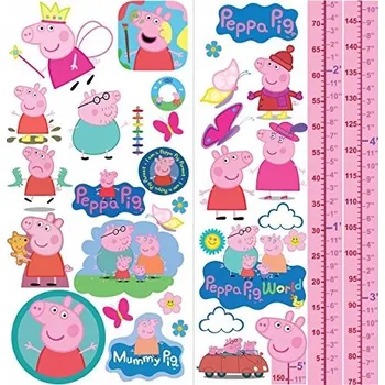 Samolepící dekorace SAMOLEPKA NA STĚNU DO DĚTSKÉHO POKOJE METR VÝŠKY prasátko Peppa prasátko Pepa