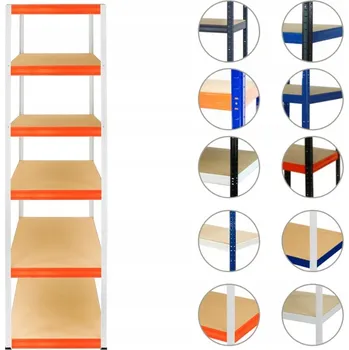 Dílenský regál Kovový skladový regál Wamar 196 x 50 x 50 cm, nosnost až 175 kg na polici