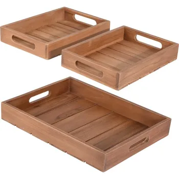 Home Styling Collection Sada dekorativních zásobníků TEAK, 3 kusy