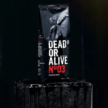 Káva Zrnková káva DEAD OR ALIVE 1000G velmi silná Italská káva pro plně automatické kávovary 534 mg kofeinu