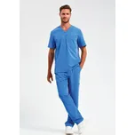 Onna Premier Pánské strečové tričko s výstřihem do V NN 200, barva ceil blue, vel. L