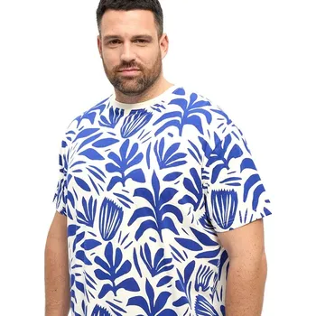 Pánské tričko Pánské tričko 51324 NORTH bílé s nodrým potiskem krátký rukáv 4XL - 7XL NORTH - 6XL