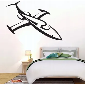 Samolepící dekorace Stíhačka letadlo - vinylová samolepka na zeď 141x100cm