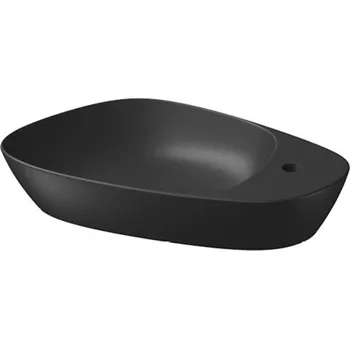 Umyvadlo CERSANIT 3D Umyvadlo Cersanit Kontra 60 na desku antracit mat nepravidelné s odkládacím prostorem s otvorem pro baterii, K682-016 K682-016