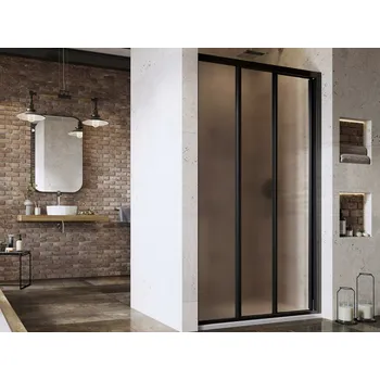 Sprchové dveře RAVAK Sprchové dveře Ravak Supernova ASDP3 130x198 třídílné, černá/grape, 00VJ03R2ZG 00VJ03R2ZG