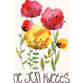 Přáníčko BeBechy - A6 - bílé - Ať kveteš