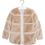 Mayoral dívčí kabát s umělým kožíškem - hnědý - 110 cm