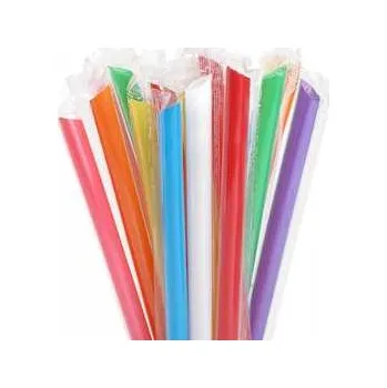 BUBBLE TEA plastové slámky 12x210mm mix [100 ks] (znovu použitelná),rychlé dodání