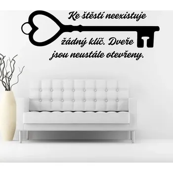 Samolepící dekorace Klíč ke štěstí - vinylová samolepka na zeď 80x29cm