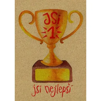 Přáníčko BeBechy – A6 - recyklovaný papír - Pohár