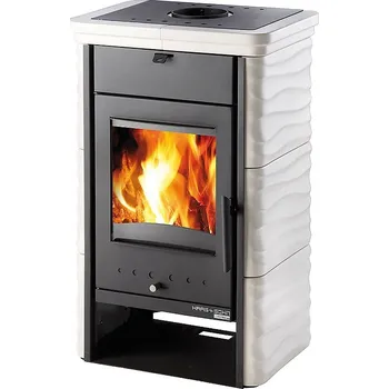 Krbová kamna HAAS+SOHN KLÁRA krbová kamna 6kW, černá/matná smetanová - doprava zdarma