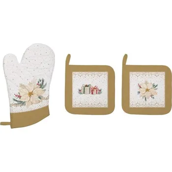 Chňapka Vánoční rukavice 30x20 cm a chňapky 20x20cm White Elegance, Easy Life