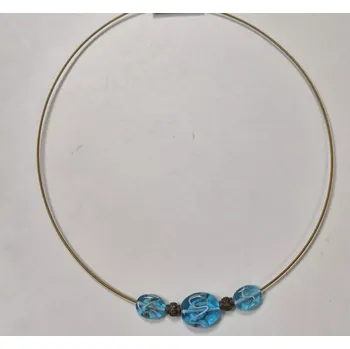 Náhrdelník Náhrdelník na lanku s vinutkami - modrá tyrkysová