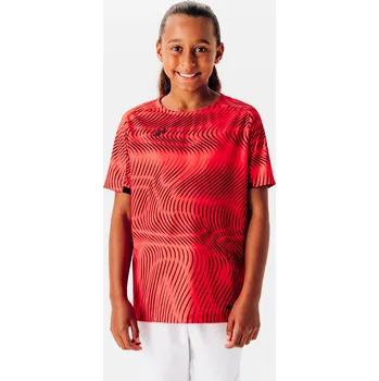 KIPSTA Dětský fotbalový dres Club Wavy 12 LET ČERNÁ|ČERVENÁ