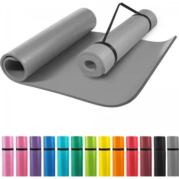podložka na cvičení Šedá pěnová podložka na jógu a cvičení na podlaze, 190x100 cm