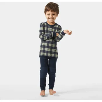 Set dětského termoprádla Dětské termoprádlo z merino vlny Helly Hansen GRAPHIC LIFA NAVY AOP Velikost: 110