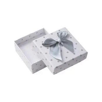 Dárková krabička Krabička na soupravu šperků bílá, šedé puntíky