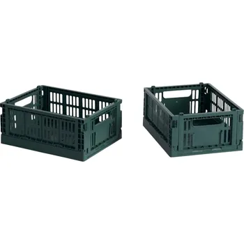 Úložný box HAY DESIGN Úložné boxy Colour Crate X Small "Dark Green" - 2 kusy HAY