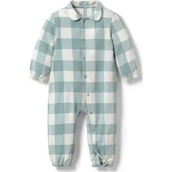 Dámské noční prádlo 686334 - Tchibo - Flanelové pyžamo pro miminka - pro ženy - vel. 86/92 - barva: modrá/kostkovaný