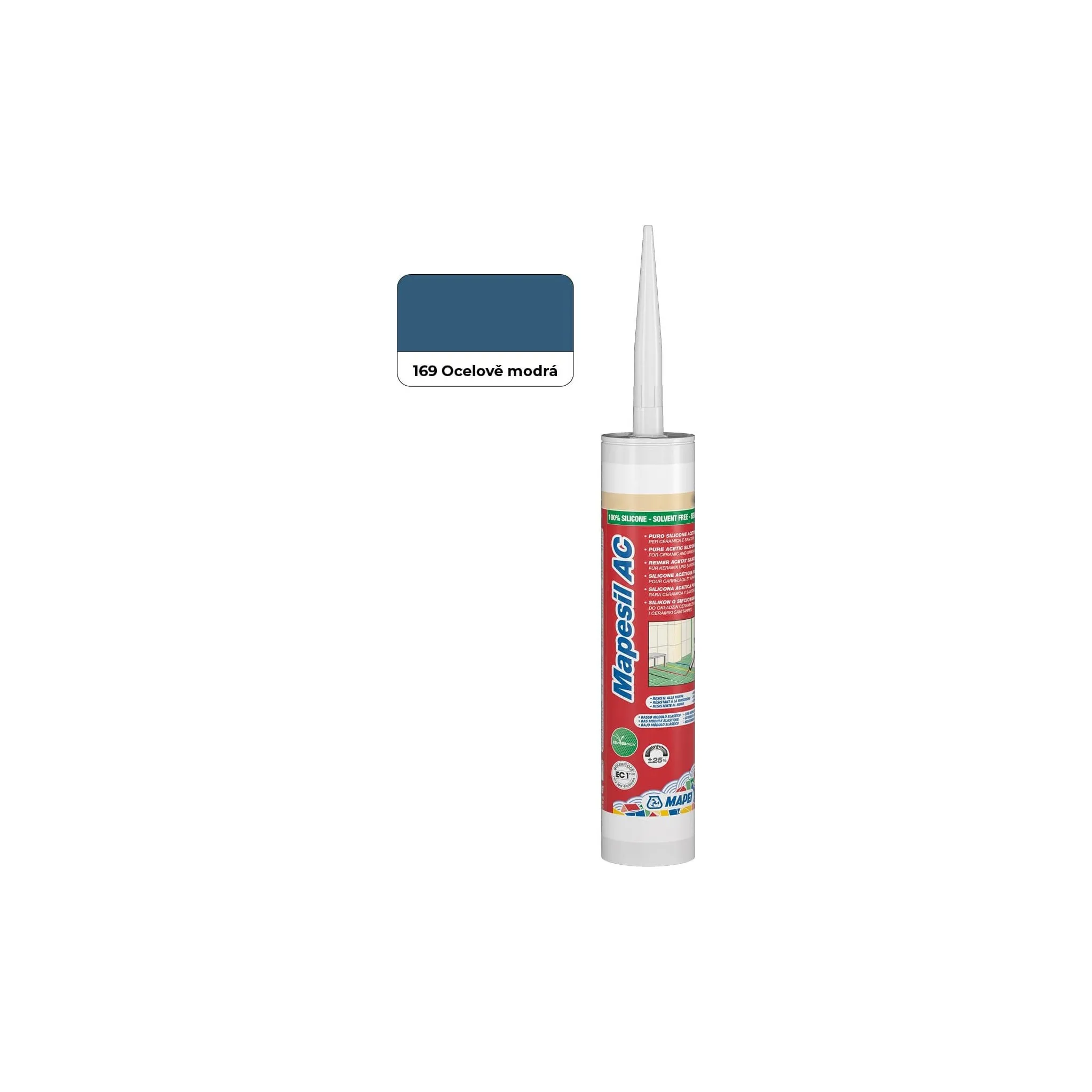Fotografie 2 - Stavební silikon Mapei Mapesil AC 310 ml 169 ocelově modrý