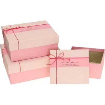 Dárkové krabice v sadě 3 ks – růžové