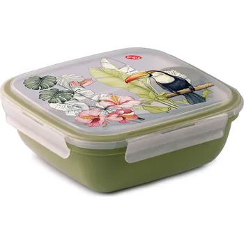 Svačinový box Snips Obědový box Tukan čtvercový s příborem 1,5l