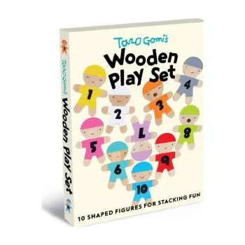 Desková hra Taro Gomi's Wooden Play Set: 10 Shaped Figures for Stacking Fun (Hra)