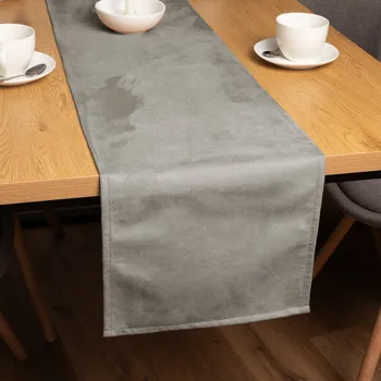 ubrus Běhoun na stůl/imitace broušené kůže Alcantara ALC-014 Světle šedý 20x120 cm