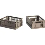 HAY DESIGN Úložné boxy Colour Crate X Small "Warm Grey" - 2 kusy HAY