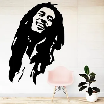 Samolepící dekorace Bob Marley silueta - vinylová samolepka na zeď 80x54cm