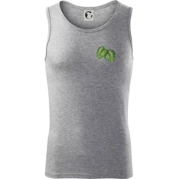 Monstera listy na prsu - Tílko pánské Core - M ( Tmavě šedý melír )