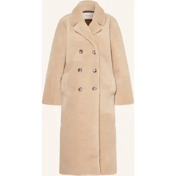 Dámský kabát Mrs & Hugs Dámský Kabát Z Umělé Kožešiny, světle hnědá, 36