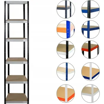 Dílenský regál Kovový skladový regál Wamar 213 x 40 x 40 cm, nosnost až 175 kg na polici