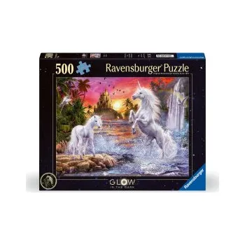 Puzzle Ravensburger Puzzle 12000471 - Einhörner am Fluss - 500 Teile Puzzle für Erwachsene und Kinder ab 10 Jahren, Leuchtpuzzle mit Einhörnern, Leuchtet im (Hra)
