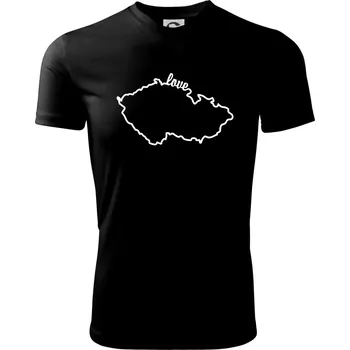 Czech love mapa - Dětské triko sportovní (dresovina) - 158 cm/12 let ( Černá )